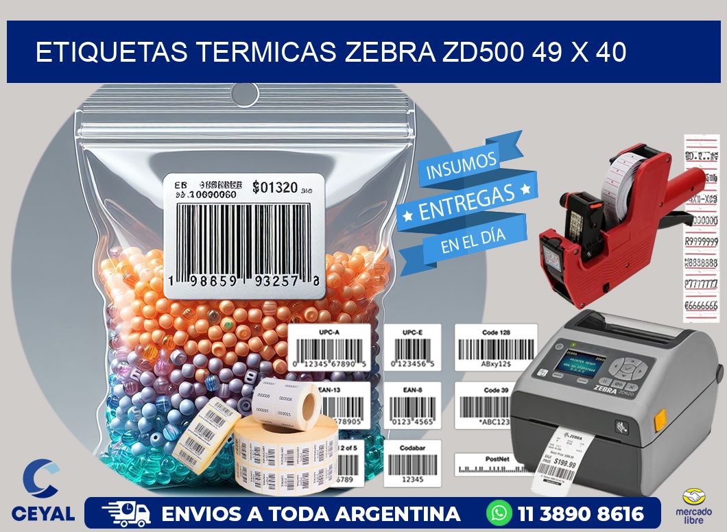 ETIQUETAS TERMICAS ZEBRA ZD500 49 x 40