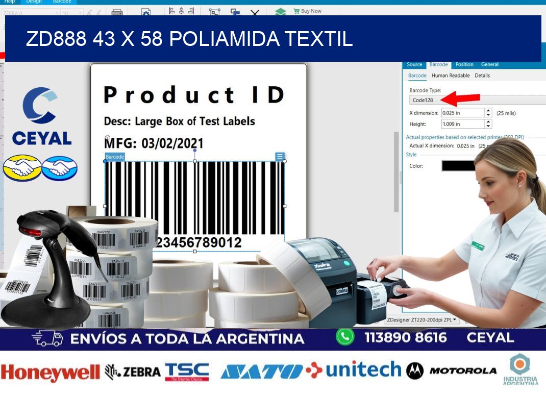 ZD888 43 x 58 POLIAMIDA TEXTIL
