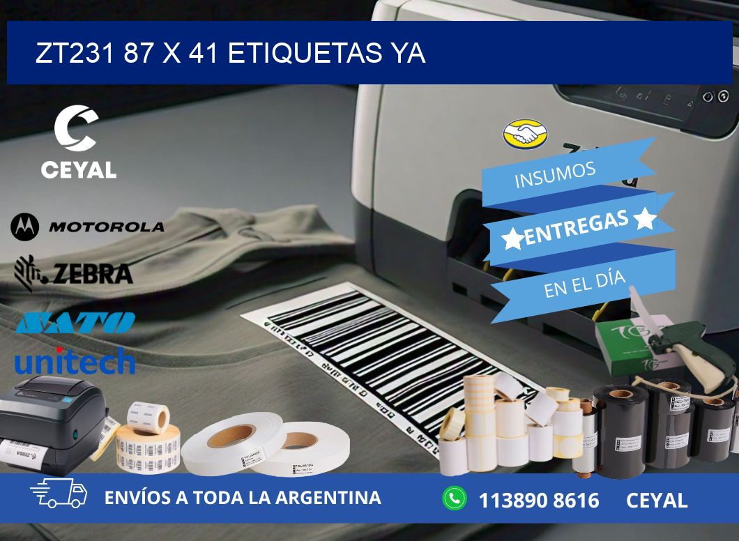 ZT231 87 x 41 ETIQUETAS YA