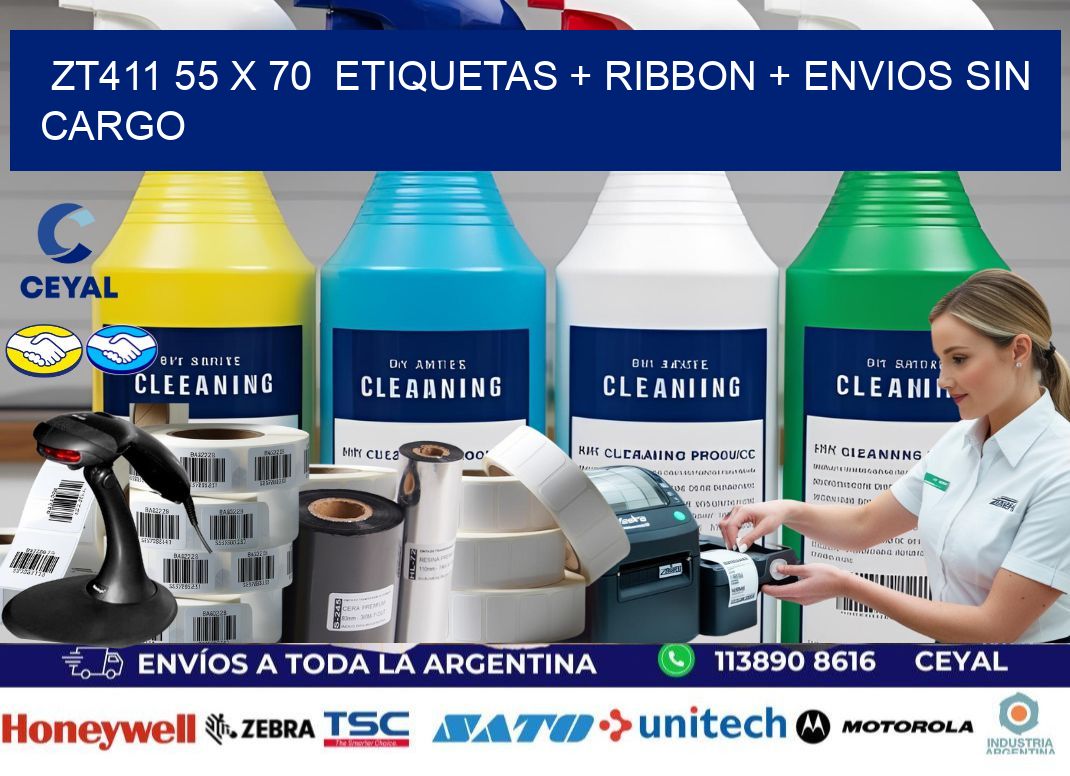 ZT411 55 x 70  etiquetas + ribbon + envios sin cargo