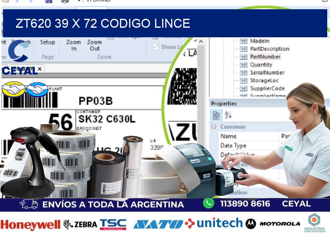 ZT620 39 x 72 CODIGO LINCE