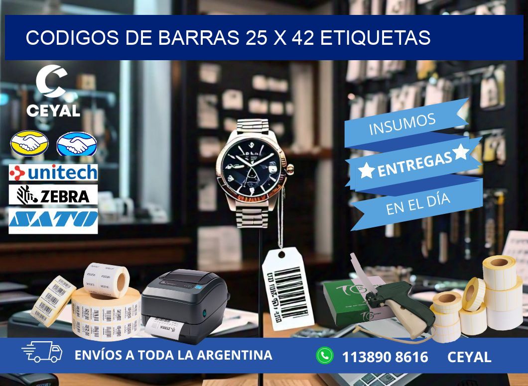 codigos de barras 25 x 42 etiquetas