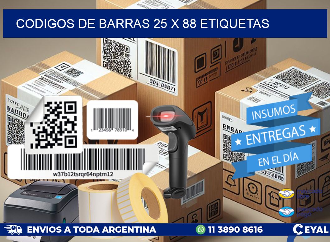 codigos de barras 25 x 88 etiquetas