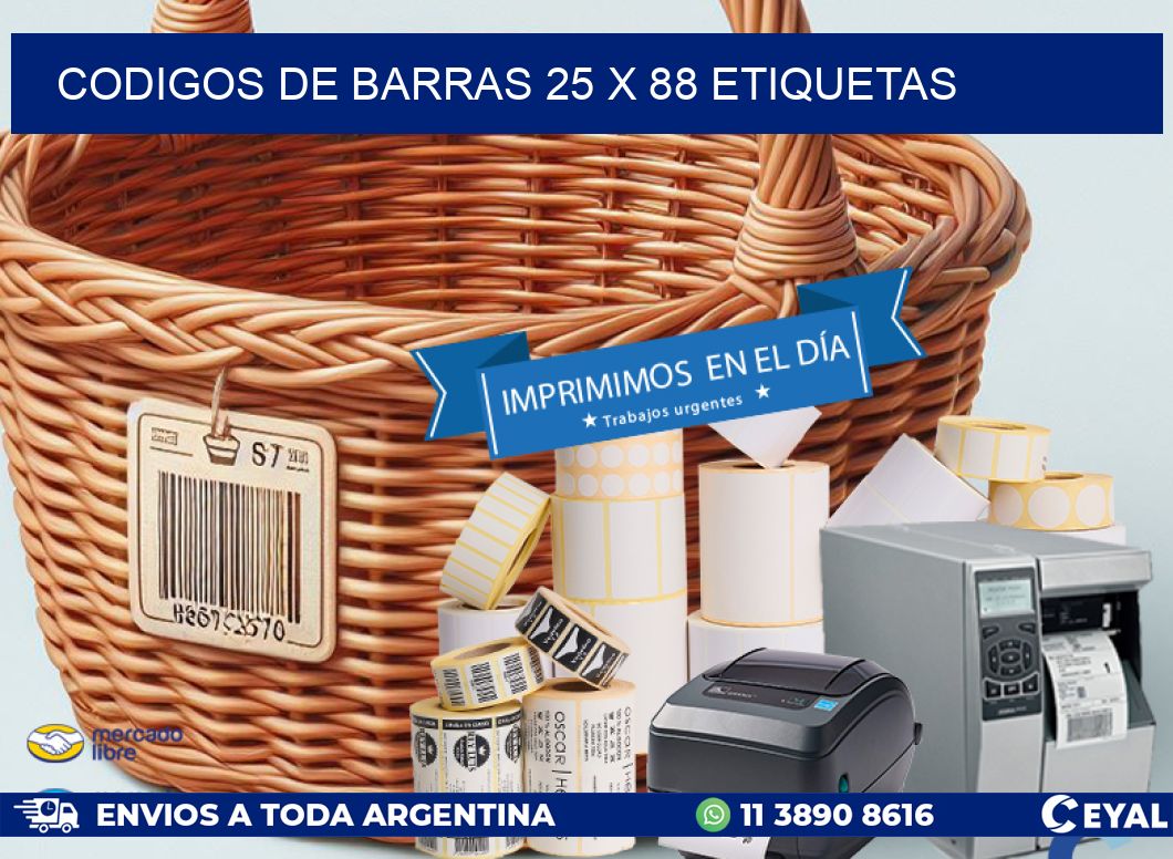 codigos de barras 25 x 88 etiquetas