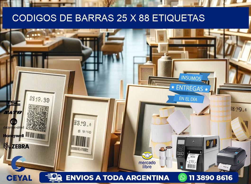 codigos de barras 25 x 88 etiquetas
