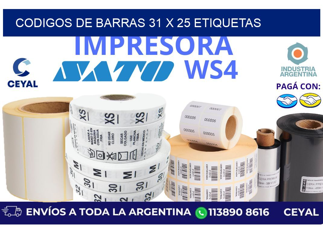 codigos de barras 31 x 25 etiquetas