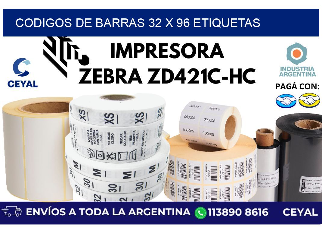 codigos de barras 32 x 96 etiquetas