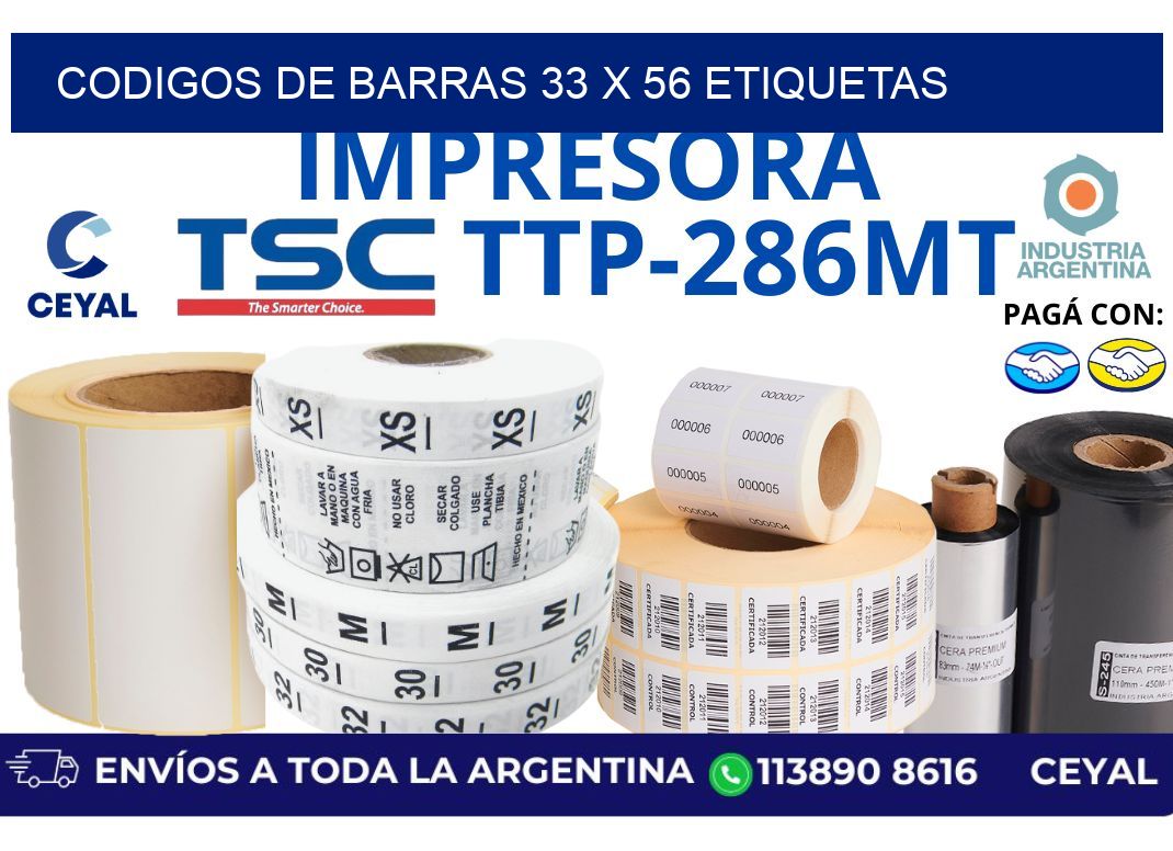 codigos de barras 33 x 56 etiquetas