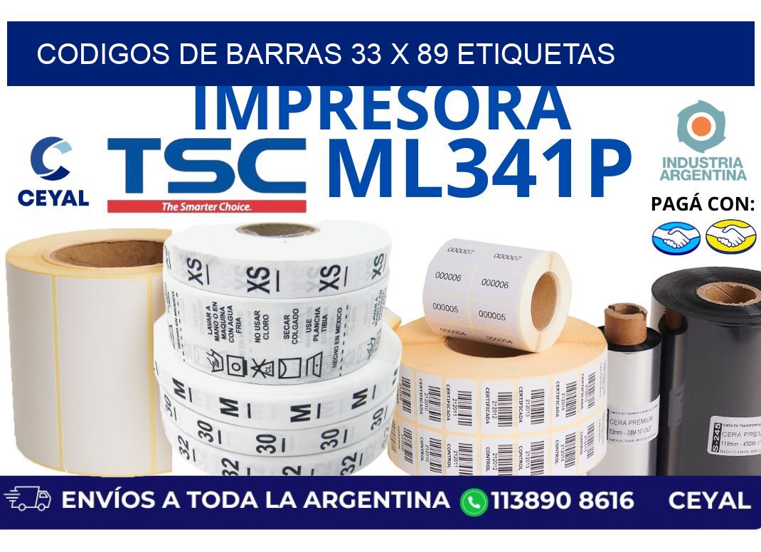 codigos de barras 33 x 89 etiquetas