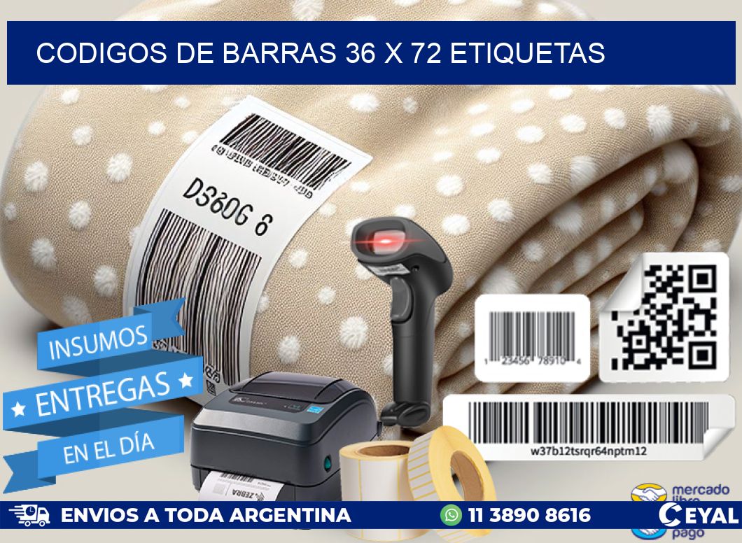 codigos de barras 36 x 72 etiquetas