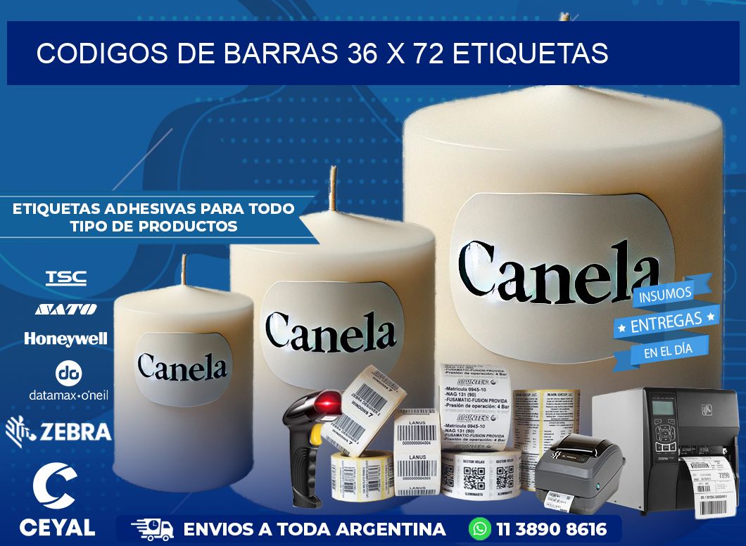 codigos de barras 36 x 72 etiquetas