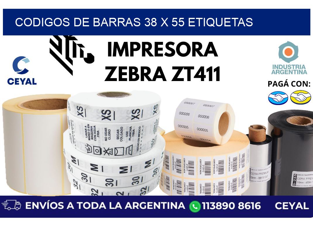 codigos de barras 38 x 55 etiquetas