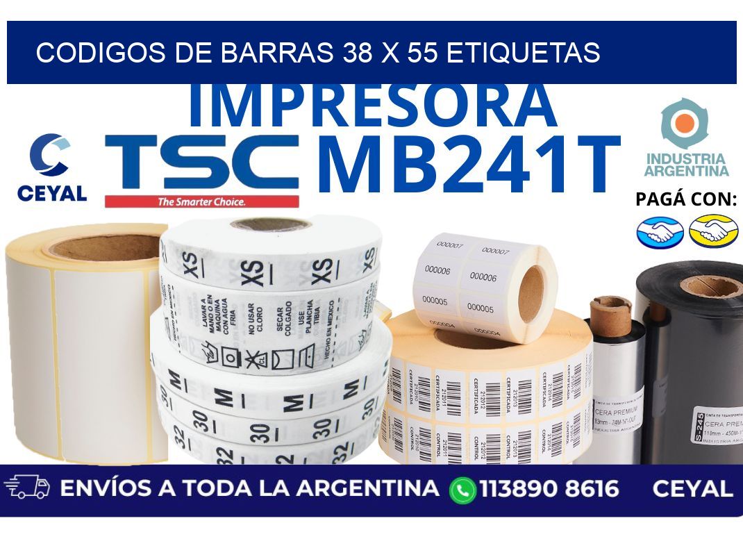 codigos de barras 38 x 55 etiquetas