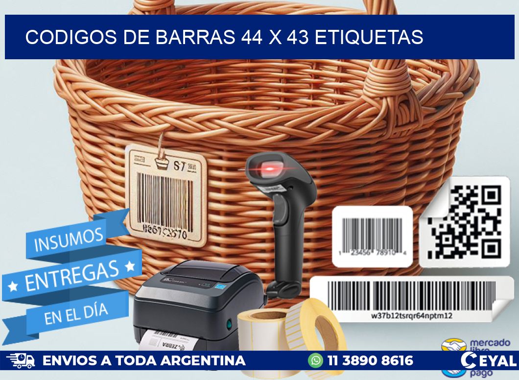 codigos de barras 44 x 43 etiquetas