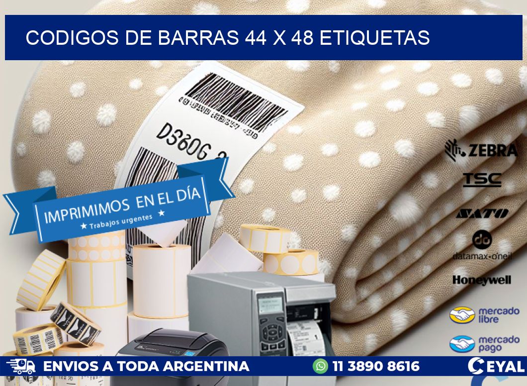 codigos de barras 44 x 48 etiquetas