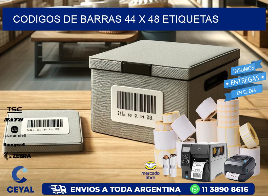 codigos de barras 44 x 48 etiquetas
