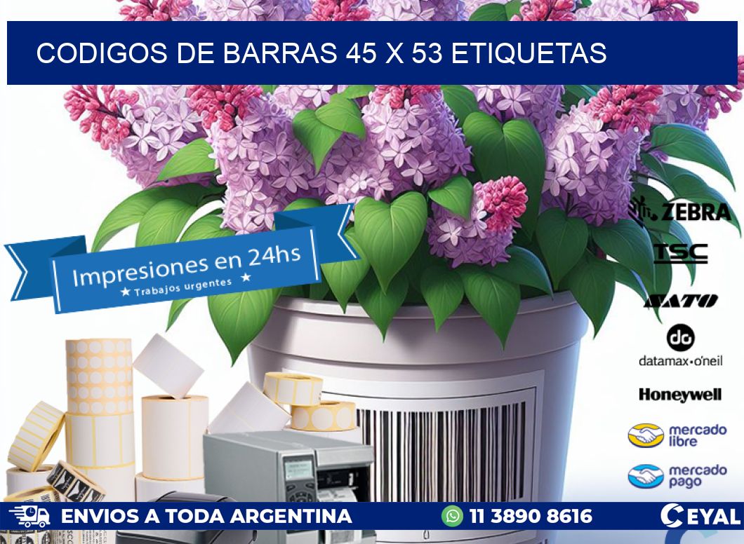 codigos de barras 45 x 53 etiquetas