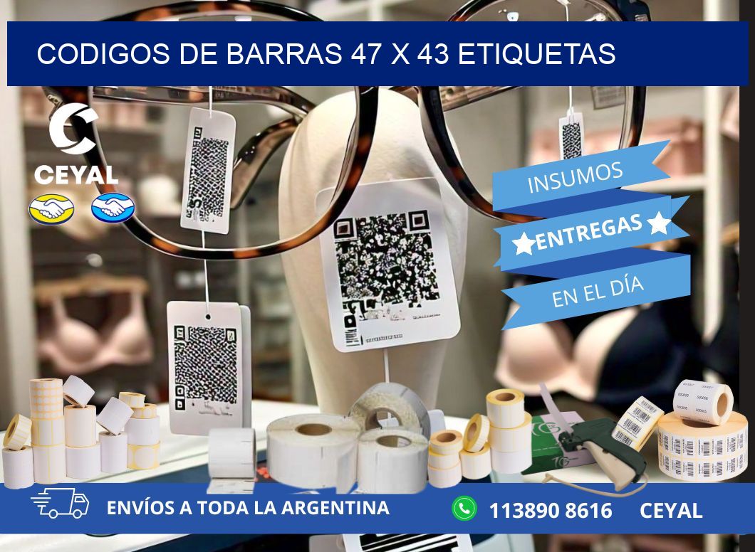 codigos de barras 47 x 43 etiquetas