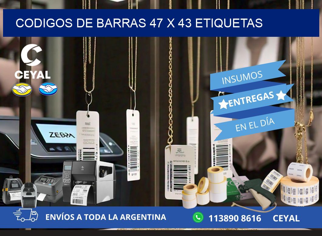 codigos de barras 47 x 43 etiquetas