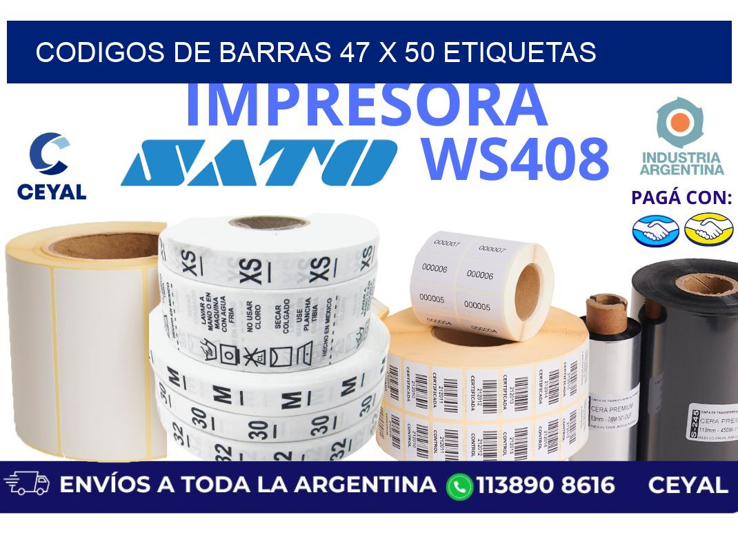 codigos de barras 47 x 50 etiquetas