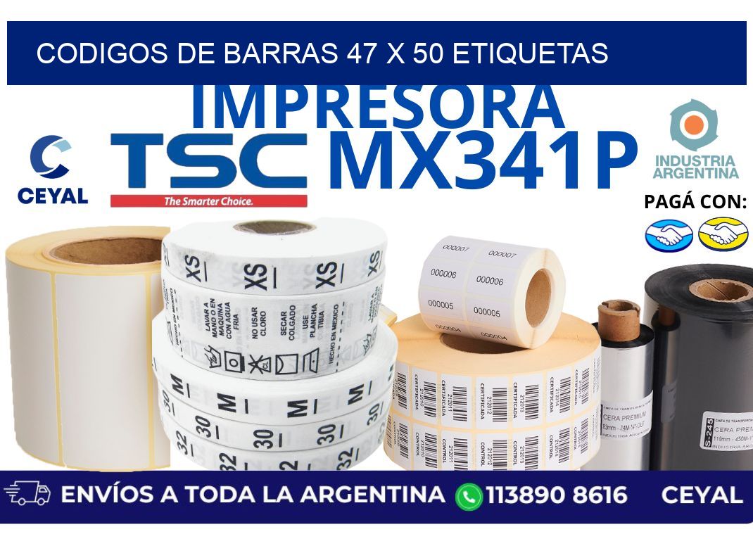 codigos de barras 47 x 50 etiquetas