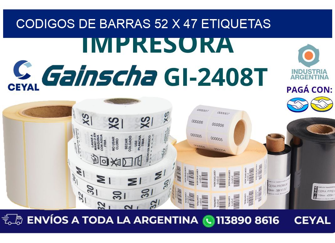 codigos de barras 52 x 47 etiquetas