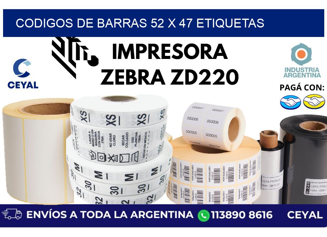 codigos de barras 52 x 47 etiquetas