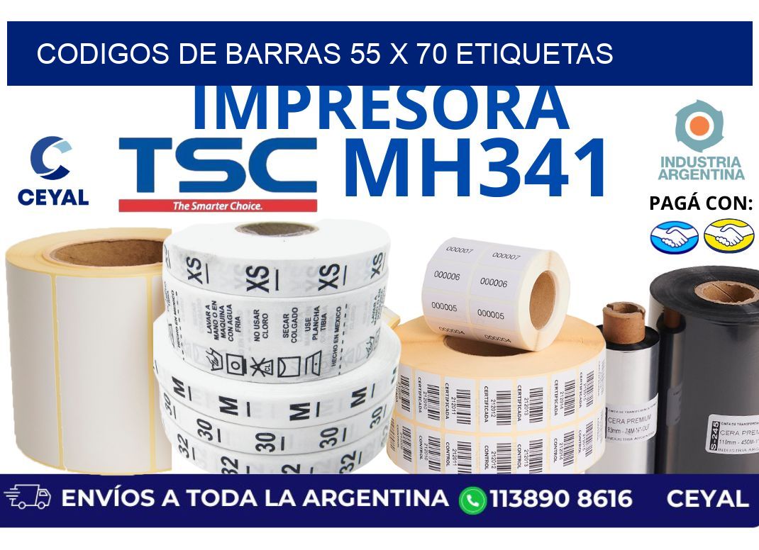 codigos de barras 55 x 70 etiquetas
