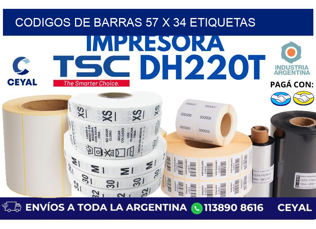 codigos de barras 57 x 34 etiquetas