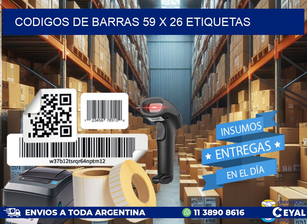 codigos de barras 59 x 26 etiquetas