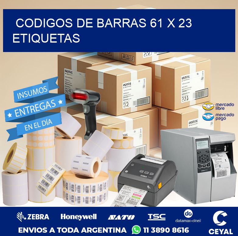 codigos de barras 61 x 23 etiquetas