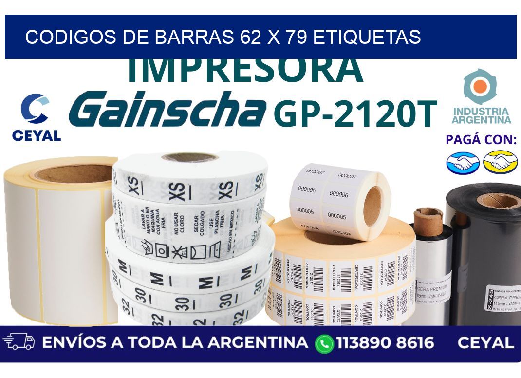codigos de barras 62 x 79 etiquetas