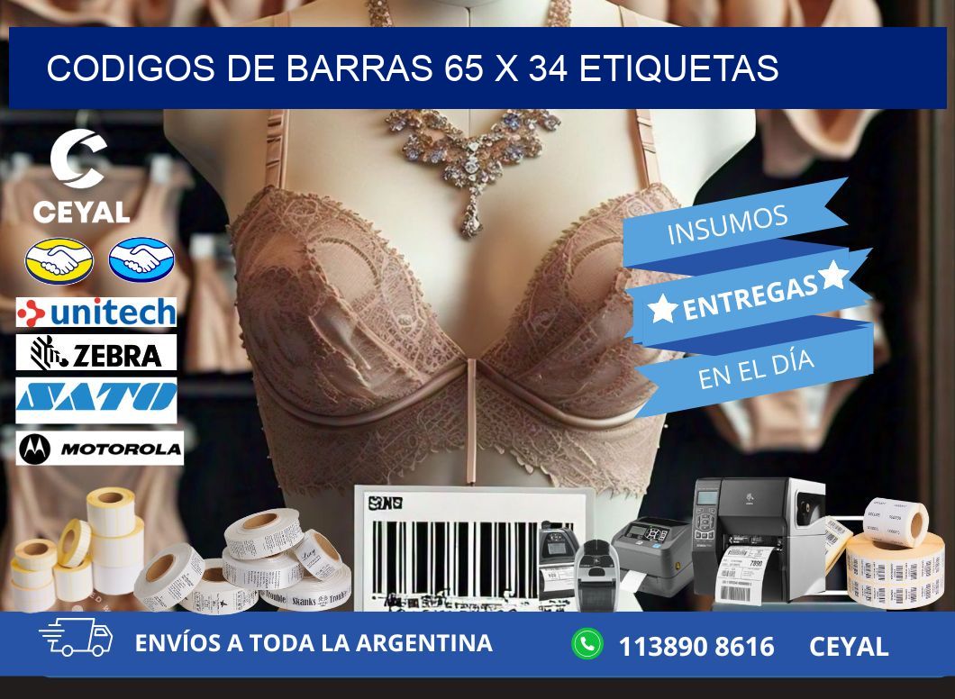 codigos de barras 65 x 34 etiquetas