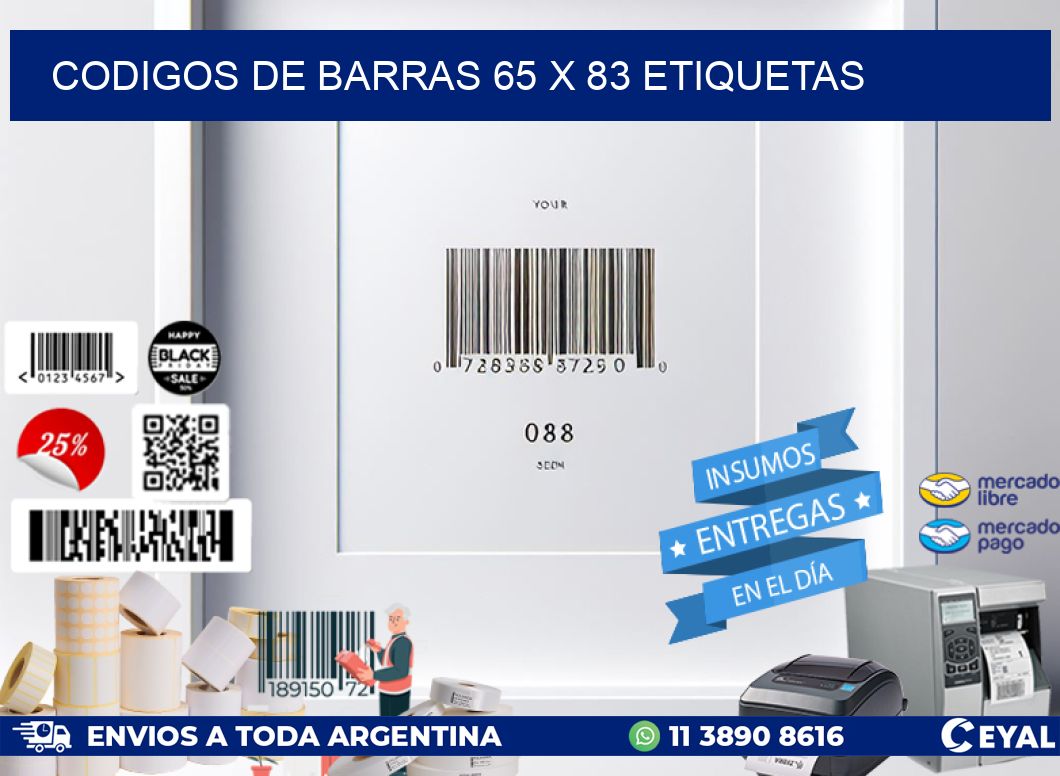 codigos de barras 65 x 83 etiquetas