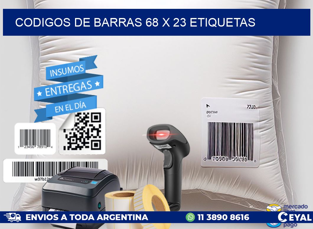 codigos de barras 68 x 23 etiquetas