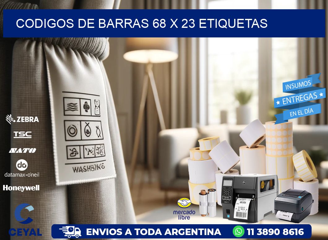 codigos de barras 68 x 23 etiquetas