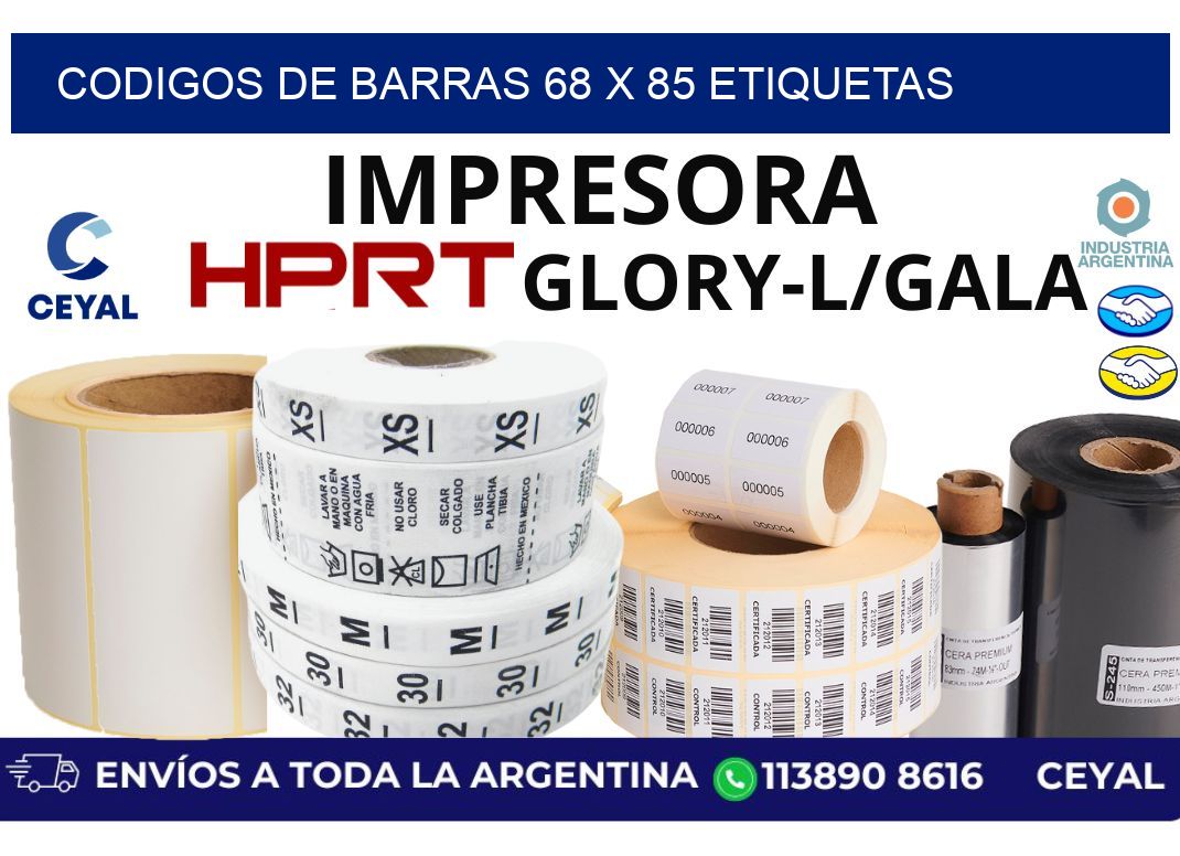 codigos de barras 68 x 85 etiquetas