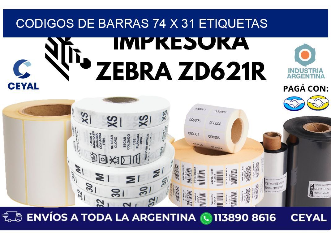 codigos de barras 74 x 31 etiquetas