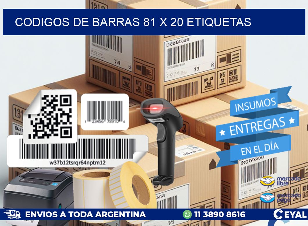 codigos de barras 81 x 20 etiquetas