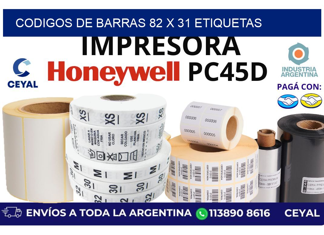 codigos de barras 82 x 31 etiquetas