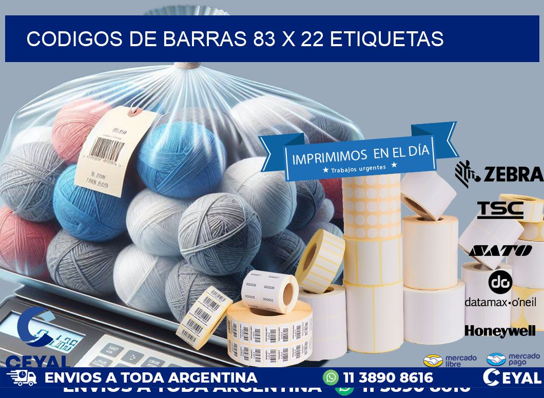 codigos de barras 83 x 22 etiquetas