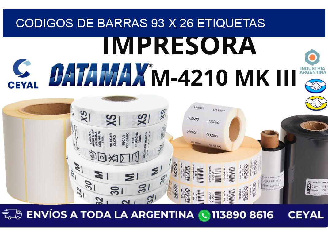 codigos de barras 93 x 26 etiquetas