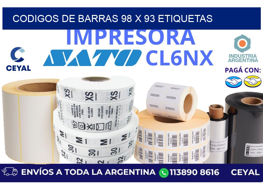 codigos de barras 98 x 93 etiquetas