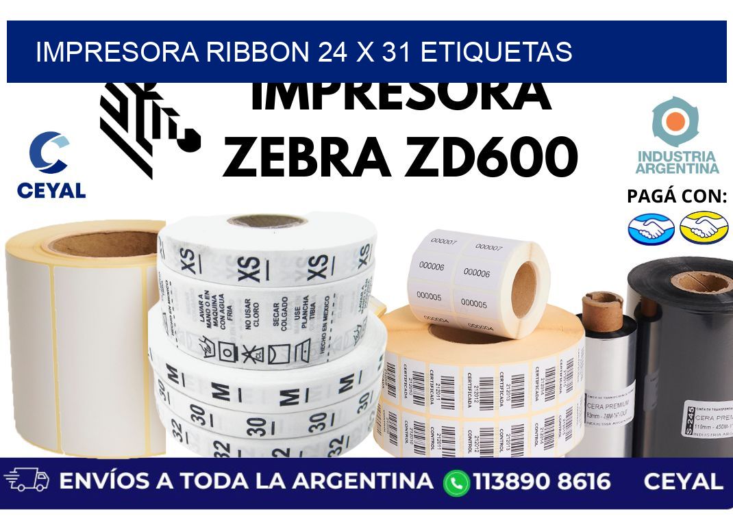 impresora ribbon 24 x 31 etiquetas