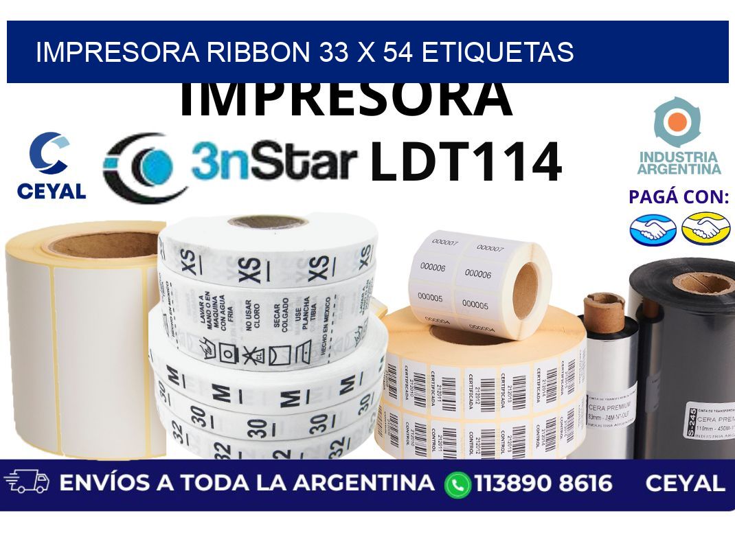 impresora ribbon 33 x 54 etiquetas