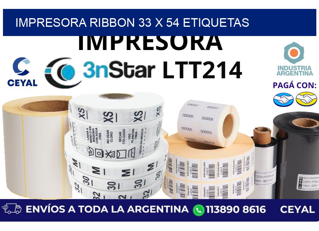 impresora ribbon 33 x 54 etiquetas