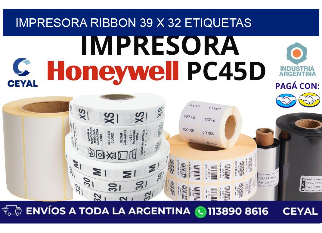 impresora ribbon 39 x 32 etiquetas