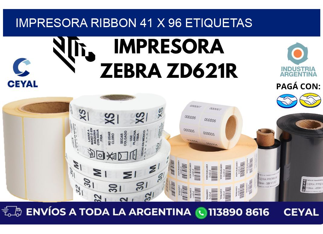 impresora ribbon 41 x 96 etiquetas