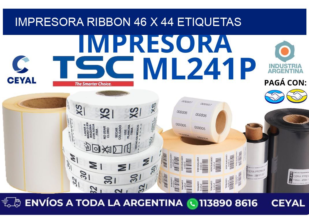 impresora ribbon 46 x 44 etiquetas