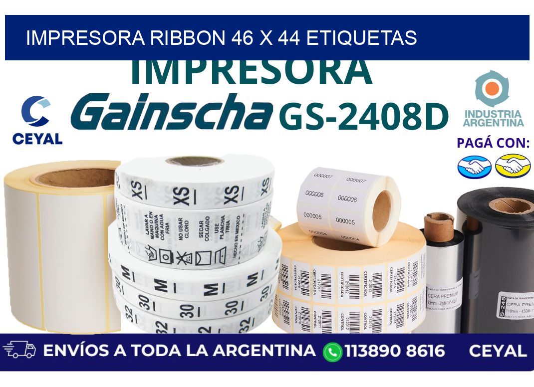 impresora ribbon 46 x 44 etiquetas